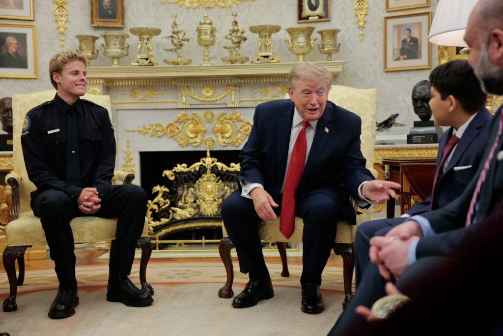 WATCH: Trump meets with teen lifeguard who rescued child in California