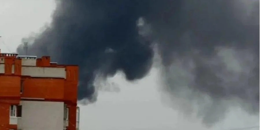 Drone strikes electrical substation in Russia's Belgorod, sparking fire