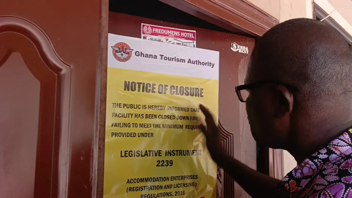 Central Region: Ghana Tourism Authority shuts down Fredumens Hotel at Moree Junction