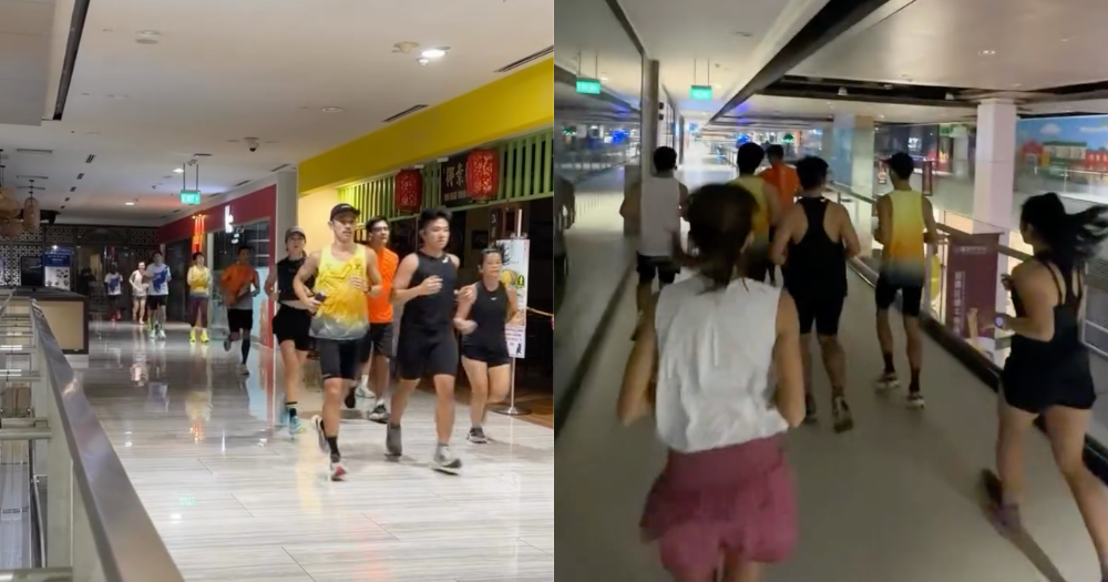 Athletic group avoids haze by running indoors at Marina Square