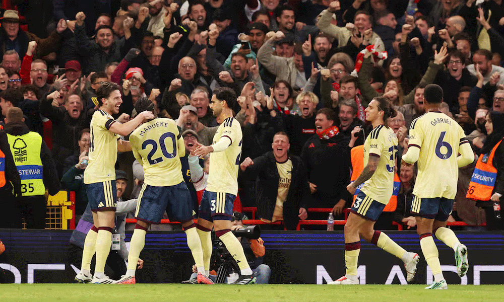 Arsenal edge Forest with late goal, Man United held by Leeds
