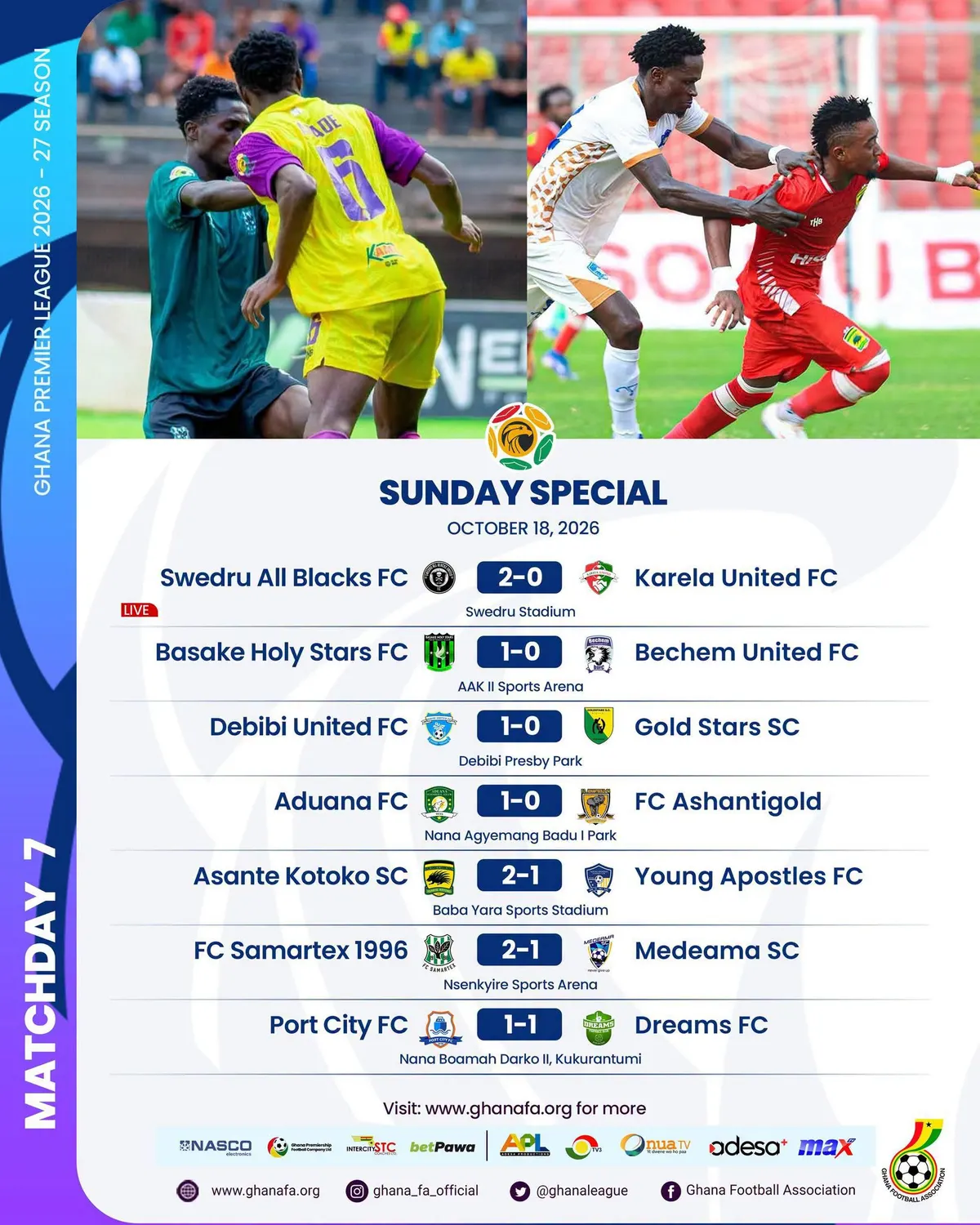 GPL wrap: Samartex stun Medeama as Kotoko return to winning ways Ghana Premier League: Late drama and crucial wins headline matchday seven