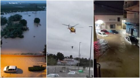 WATCH: Catastrophic flooding forces confinement orders across dozens of Alicante and Valencia as helicopters rescue people trapped on rooftops