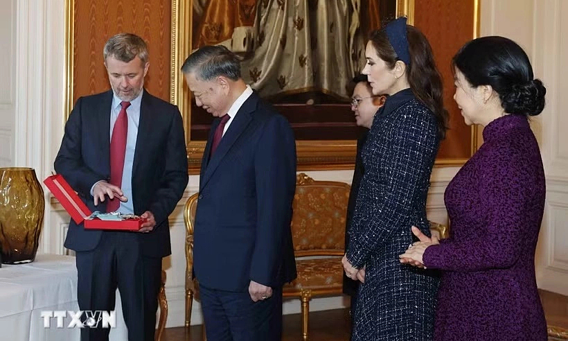Top Vietnamese leader receives Denmark's highest-ranked honor