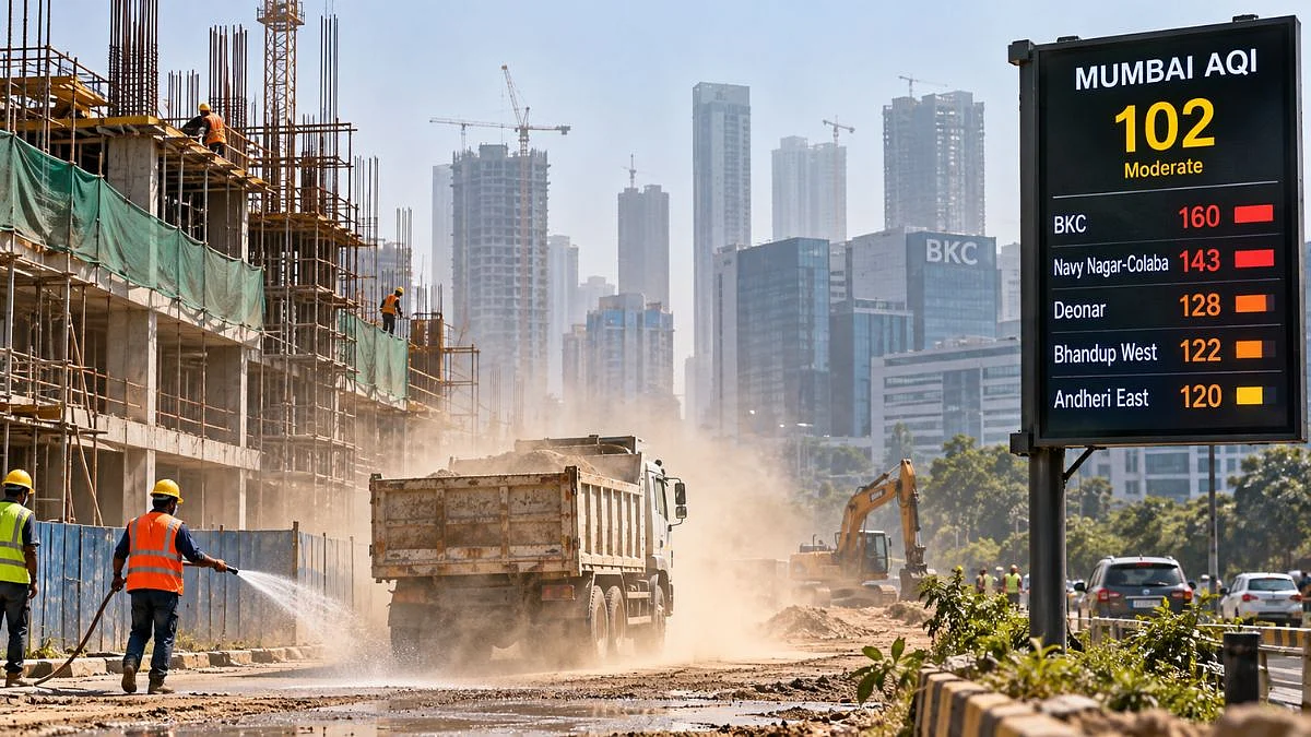 Mumbai Air Pollution: BMC Targets Dust Pollution At 3,200 Active Construction Sites As AQI Falls, BKC Records Poorest At 160