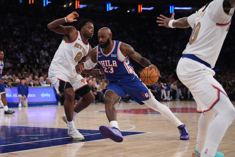 After Ring Ceremony, Knicks Open With Loss To 76ers In LeBron James’ Philadelphia Debut