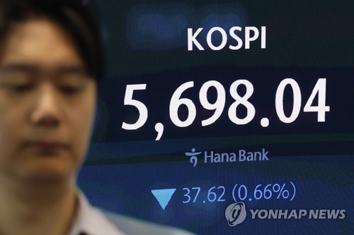 Seoul stocks sharply down late Thurs. morning amid AI concerns