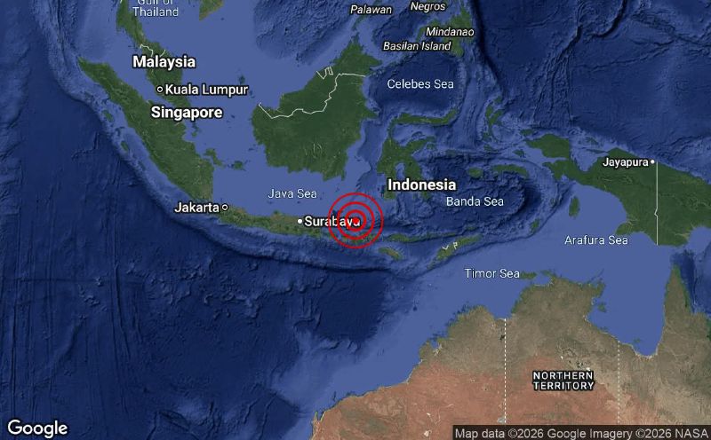 5.2-magnitude earthquake strikes Bali Sea