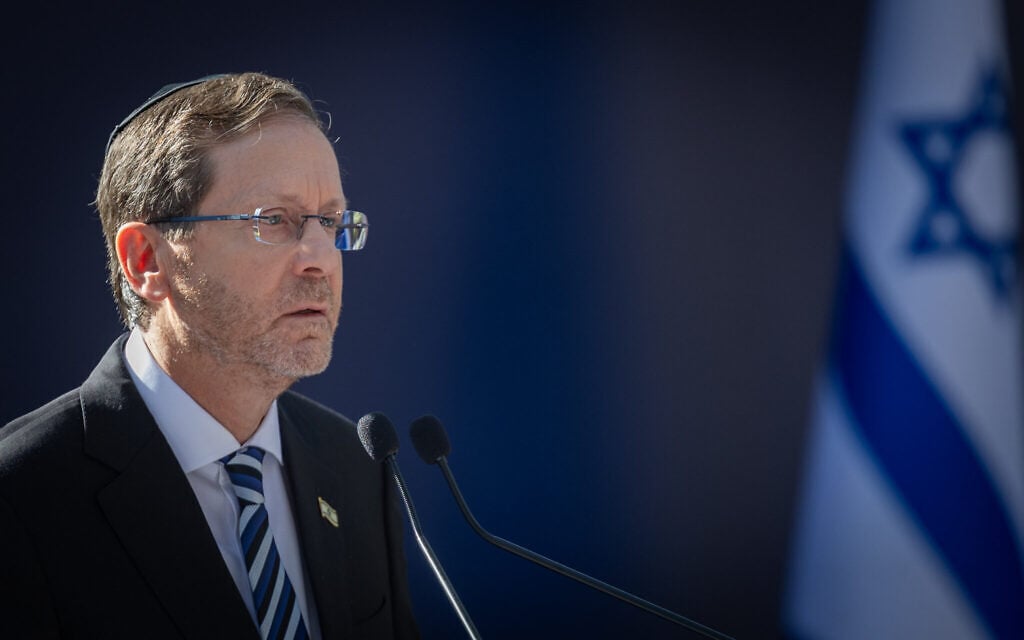 ‘Words kill’: Herzog pleads for civility ahead of election at Rabin memorial ceremony