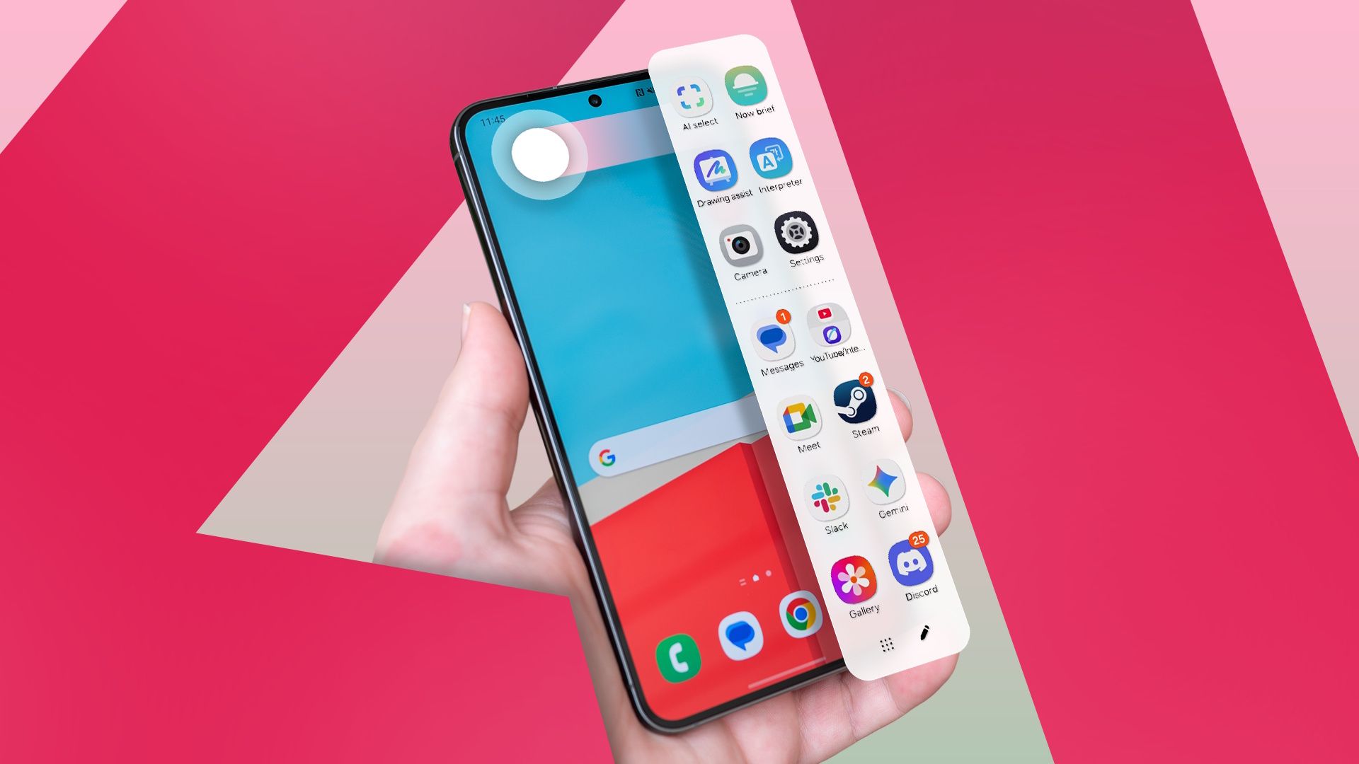 I moved all my favorite apps to the Samsung Edge Panel to clean up my home screen