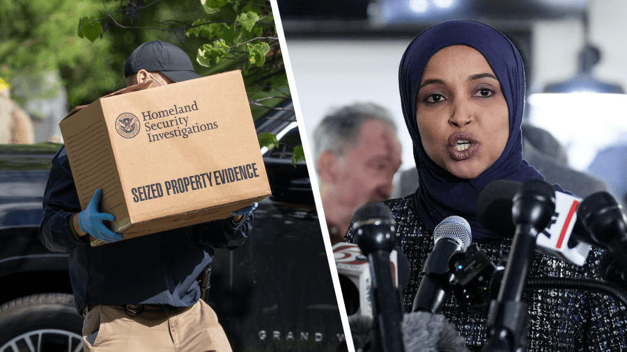 What did federal agents take from Ilhan Omar's home?