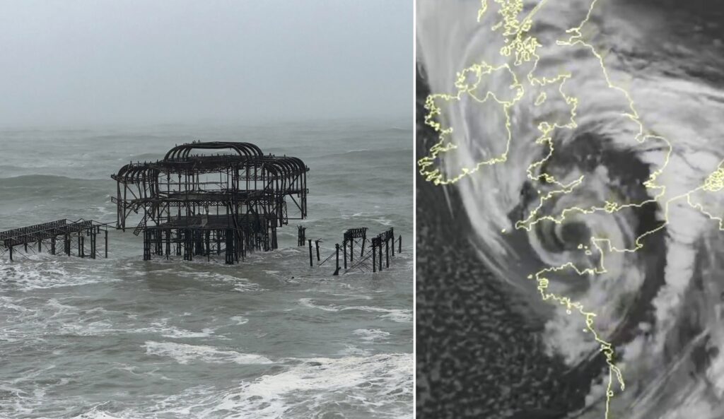 Storm damage: Brighton pier collapses as UK faces travel chaos