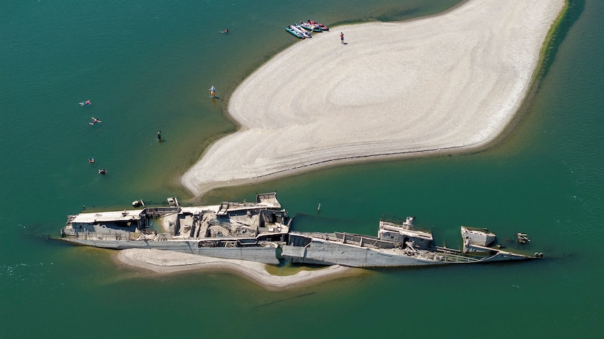 World War II Nazi ships appear as Danube river dries up
