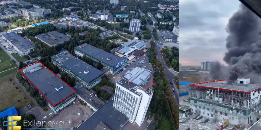 Images show heavy damage at Russian electronics plant