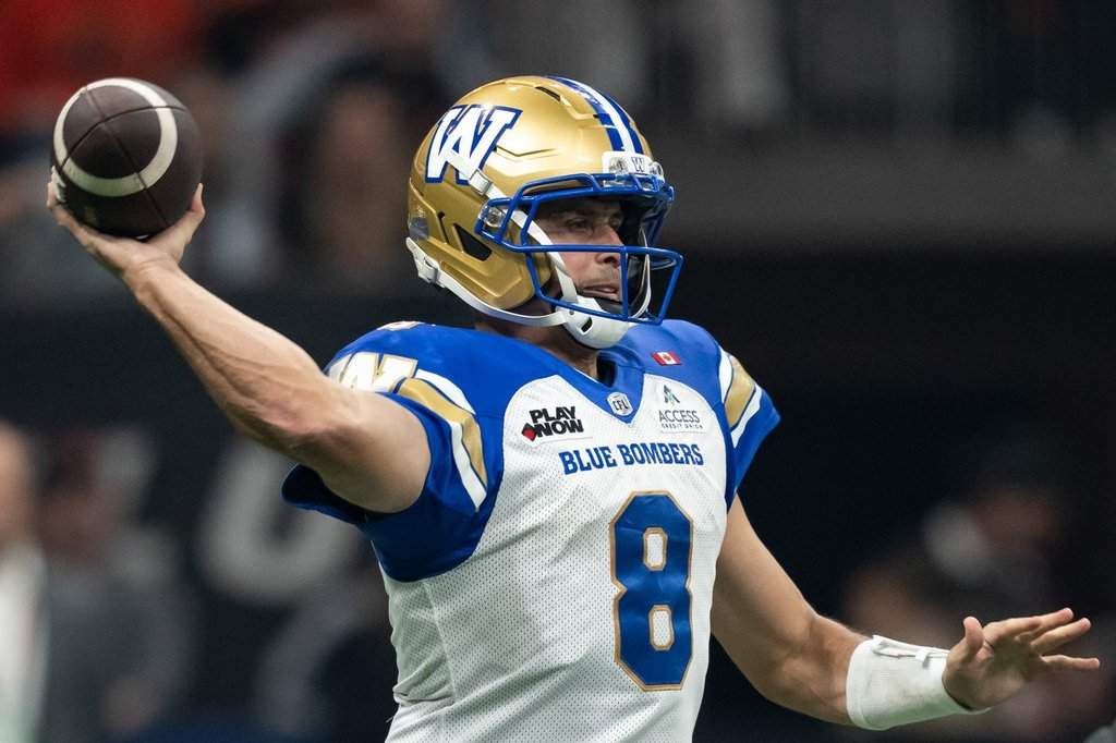 Collaros leaves Blue Bombers’ game vs. Lions