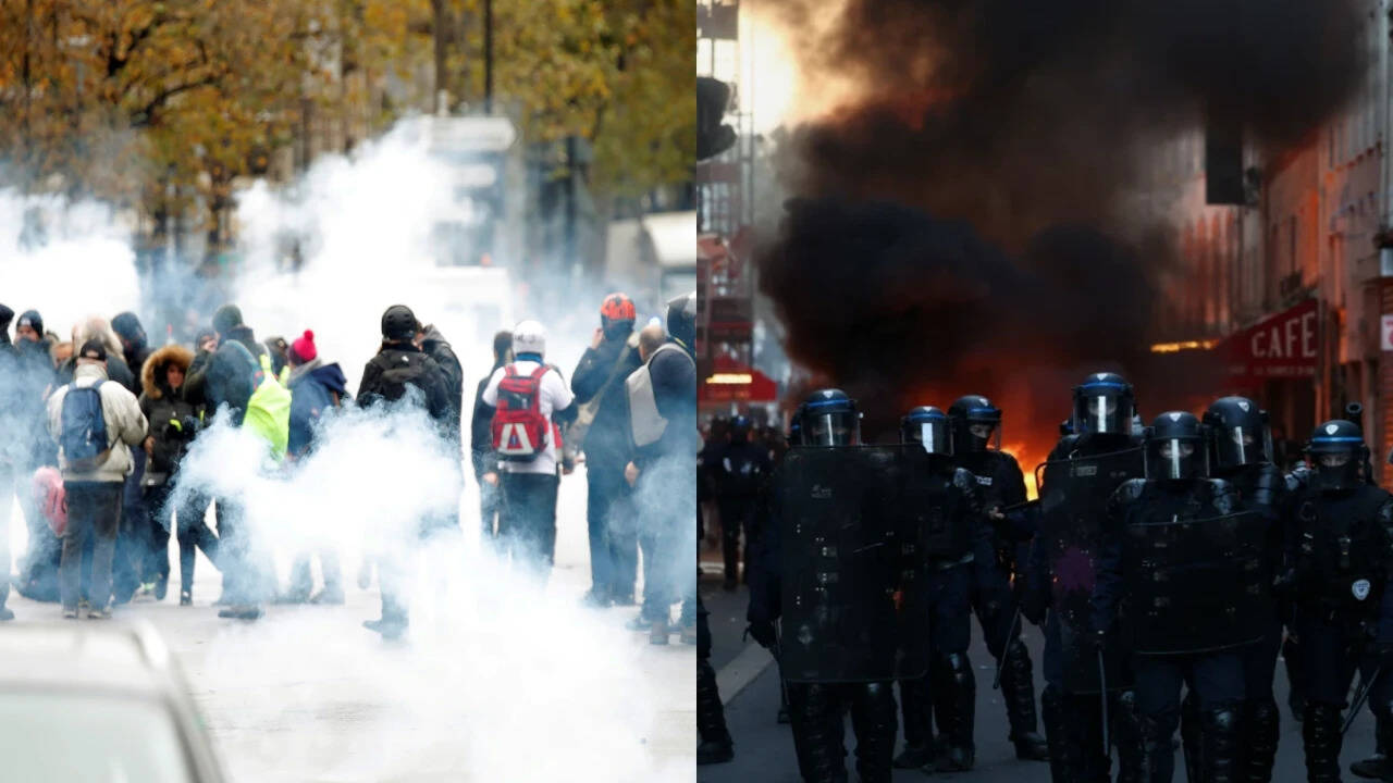 France on edge: Thousands on streets as weekend of protests begin; 70k cops deployed