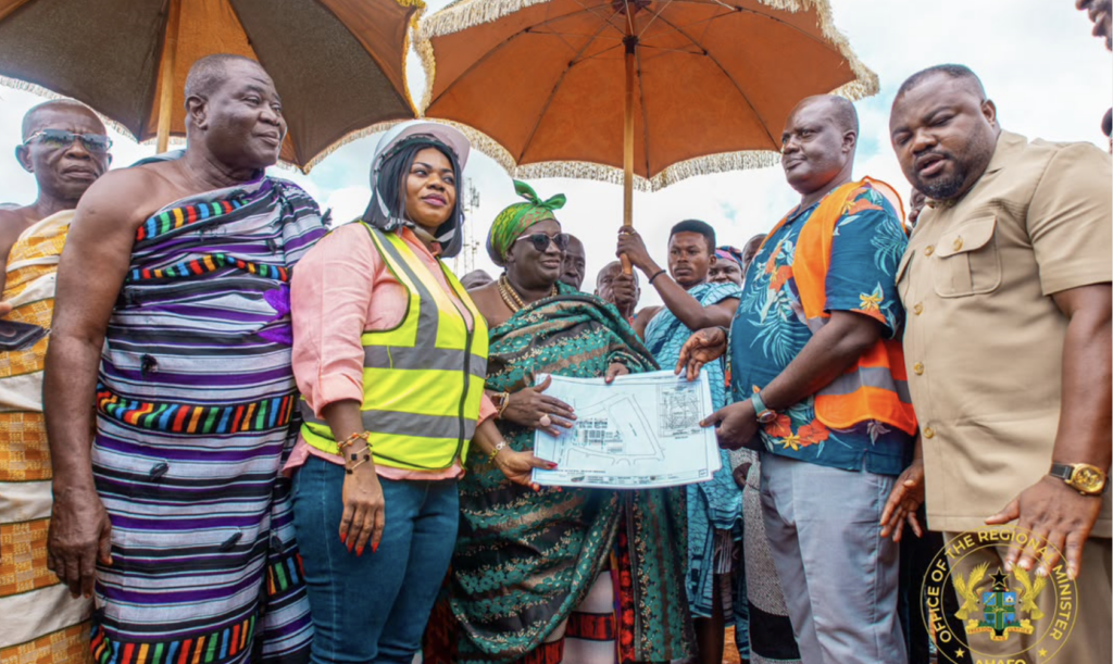 Ahafo Regional Minister cuts sod for 24-hour market project in Tano North