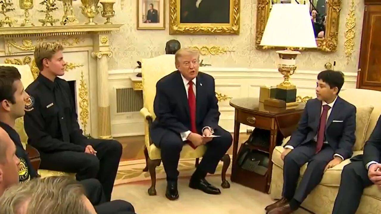 Trump to rescued 10-year-old: 'You're lucky I wasn't on service that day'