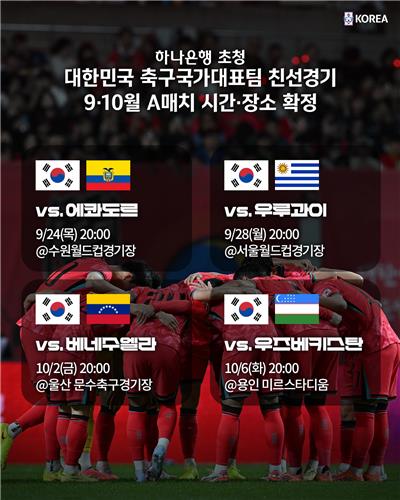 Venues set for 4 men's football friendly matches