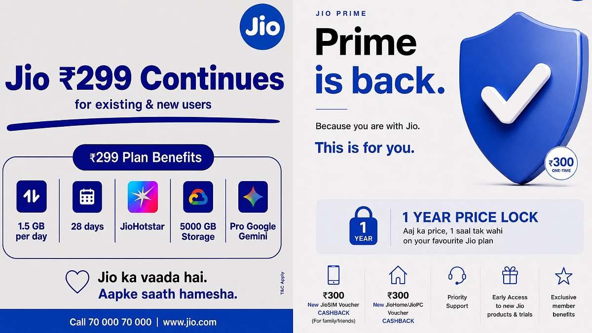 Jio Relaunches ₹299 Prime Plan With Tariff Hike Protection: All You Need To Know