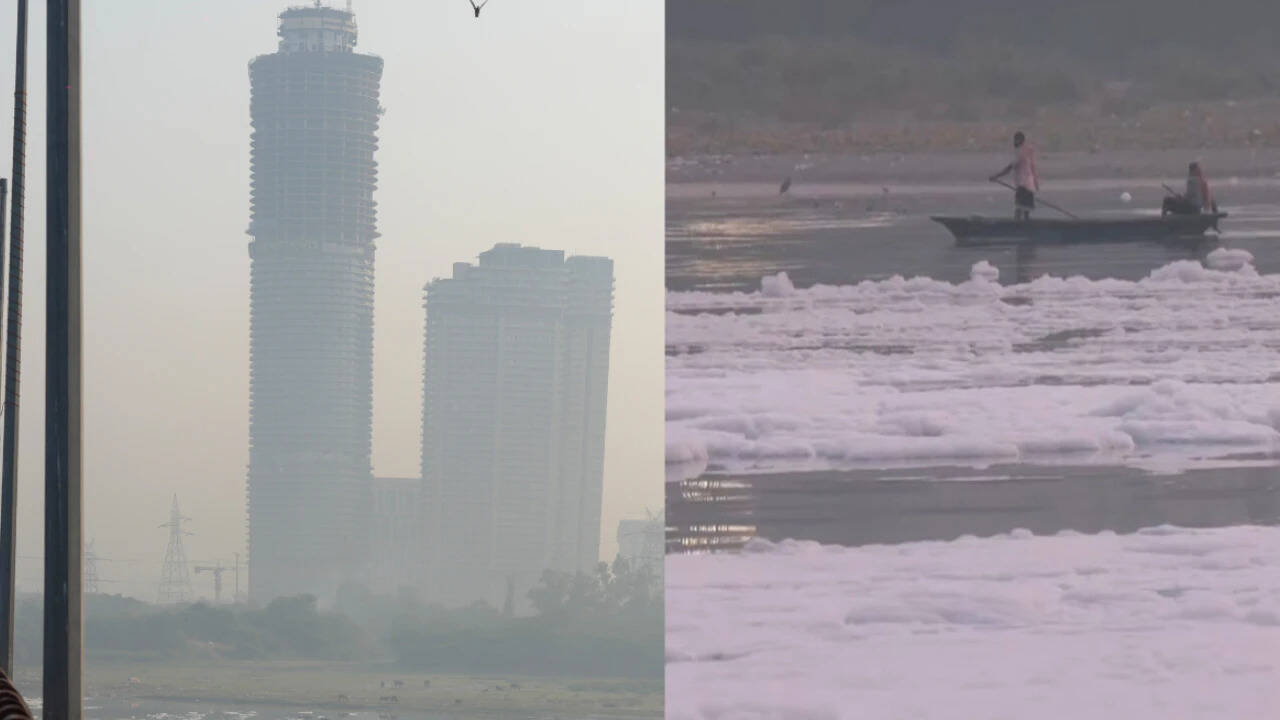 Toxic foam returns to Yamuna as AQI touches 168, GRAP-1 restrictions in force