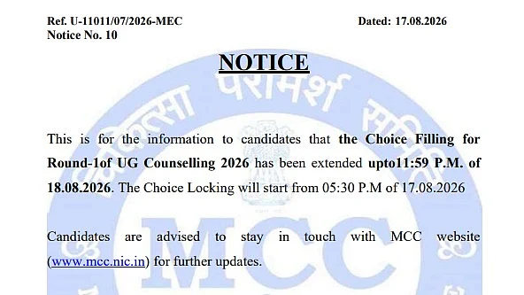 NEET UG Counselling 2026: MCC Extends Round 1 Choice Filling Till 11:59 PM Today At mcc.nic.in; Choice Locking Underway