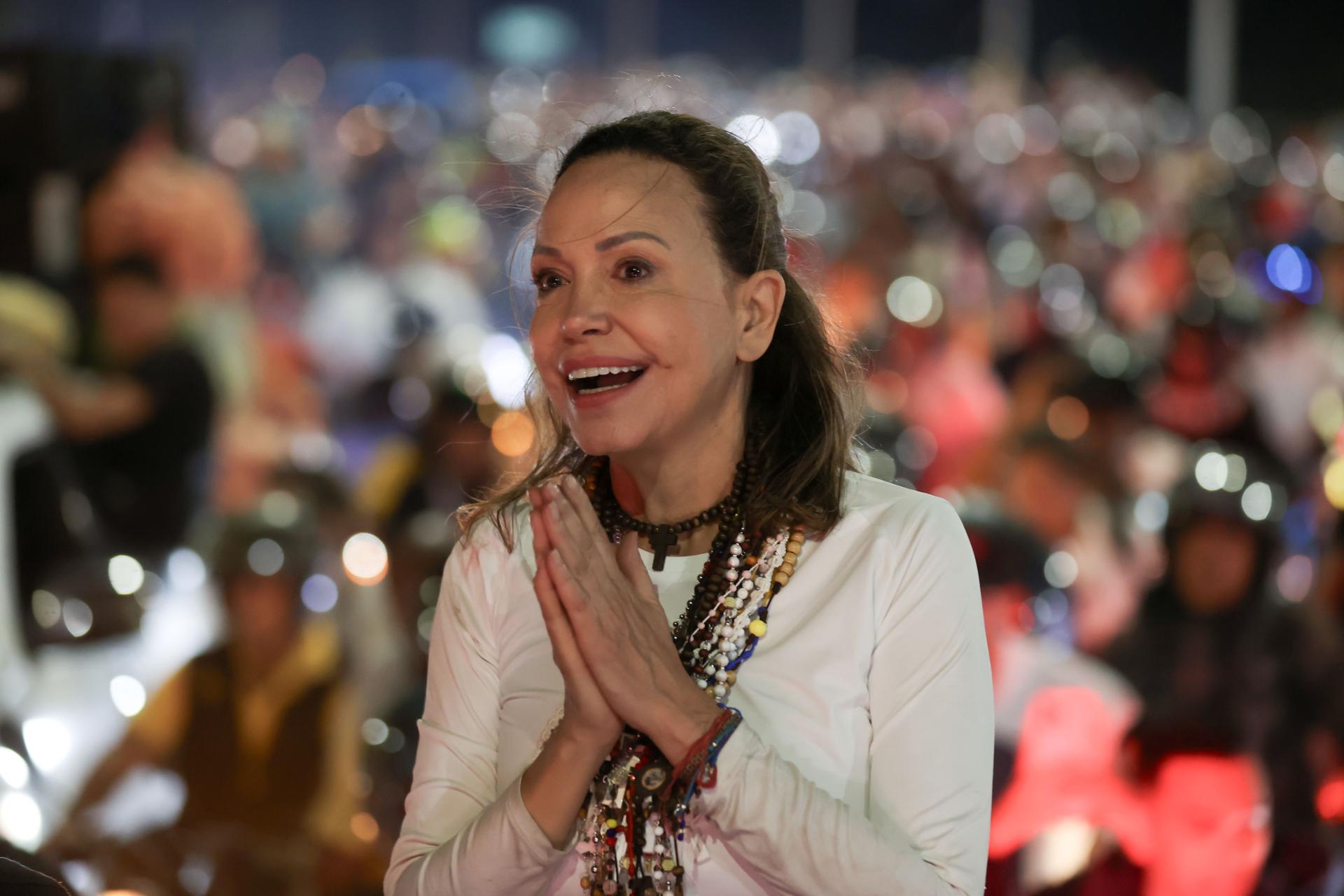 Venezuela opposition leader Machado returns home after fraught year away
