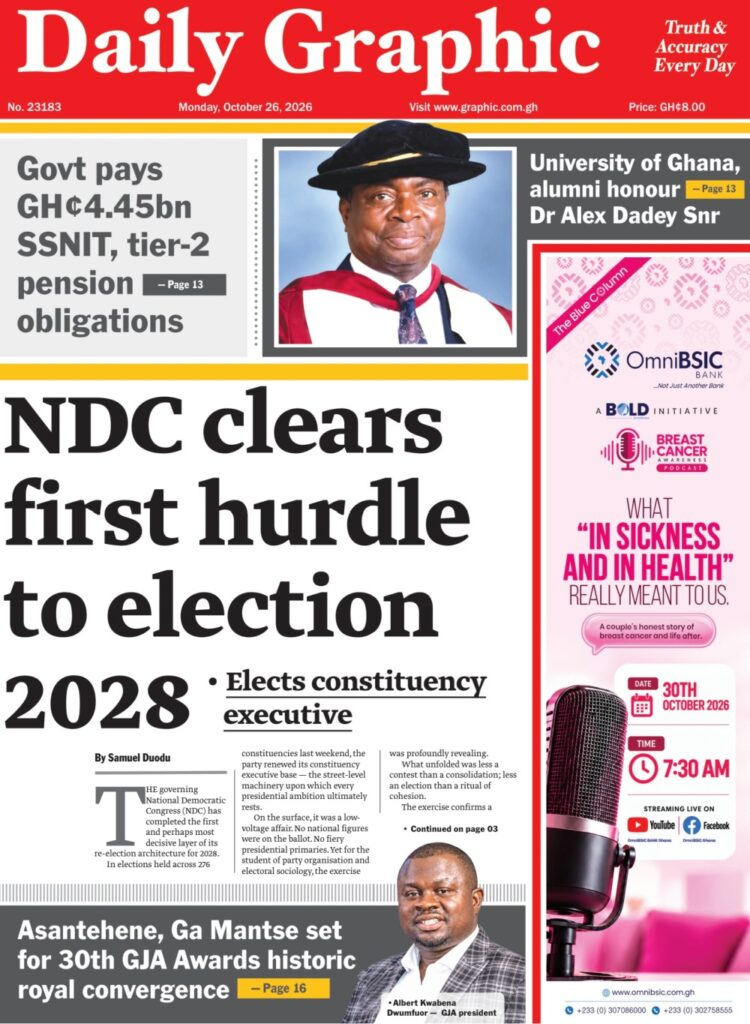 Today’s front pages: Monday, October 26, 2026