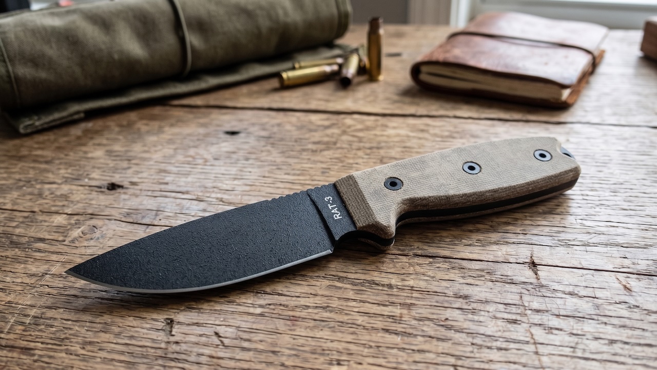 Ontario Knife Company 8665 Rat-3 Plain Edge with Black Nylon Sheath