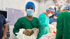 Doctors remove 3.1kg stone from man's bladder and claim record