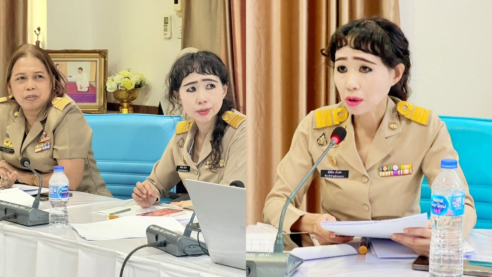 Municipal meeting photo goes viral after official’s glamorous look steals spotlight