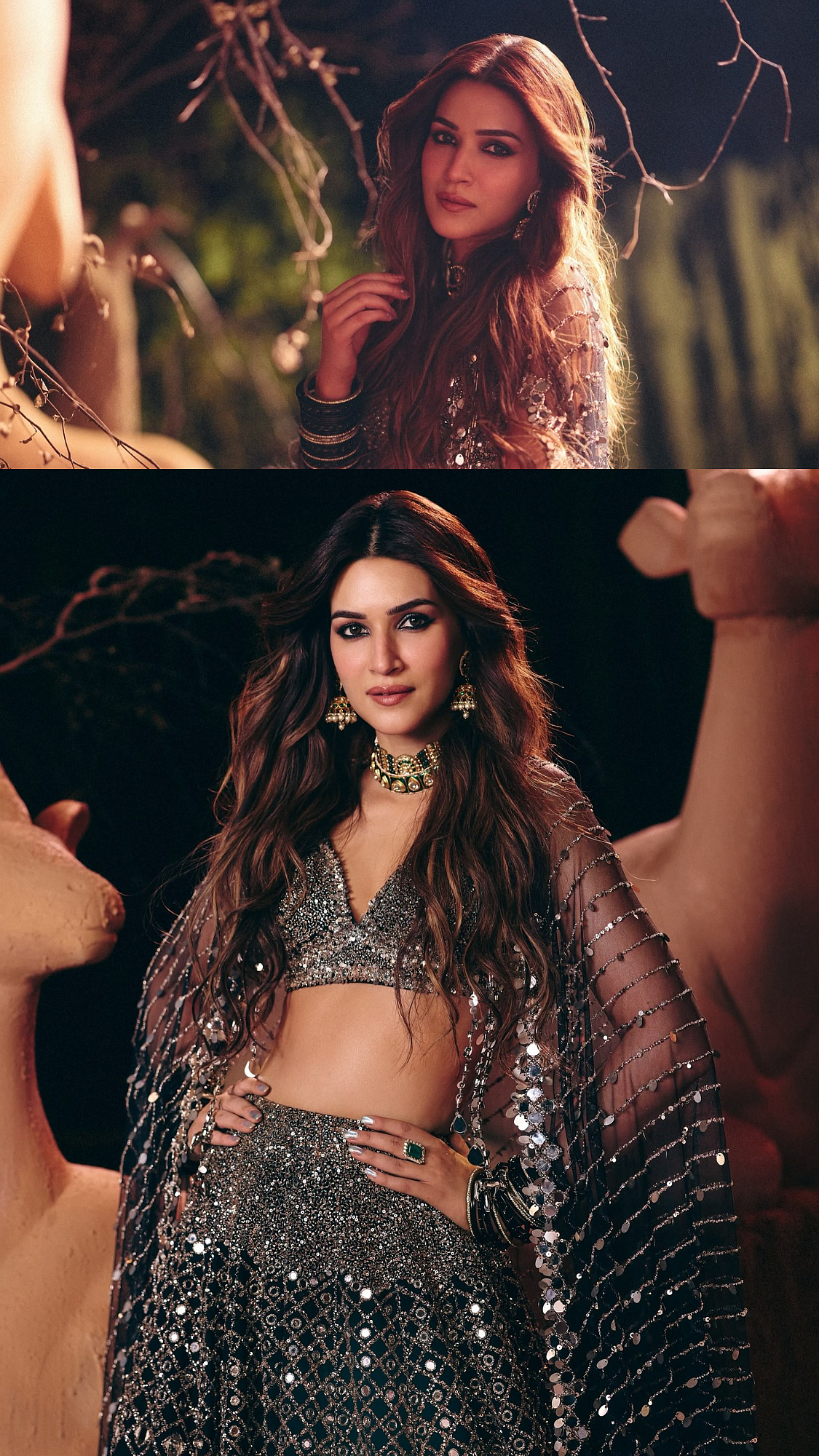 Kriti Sanon Dazzles In An Intricately Embellished Black Lehenga And Emerald Jewels On The Ramp
