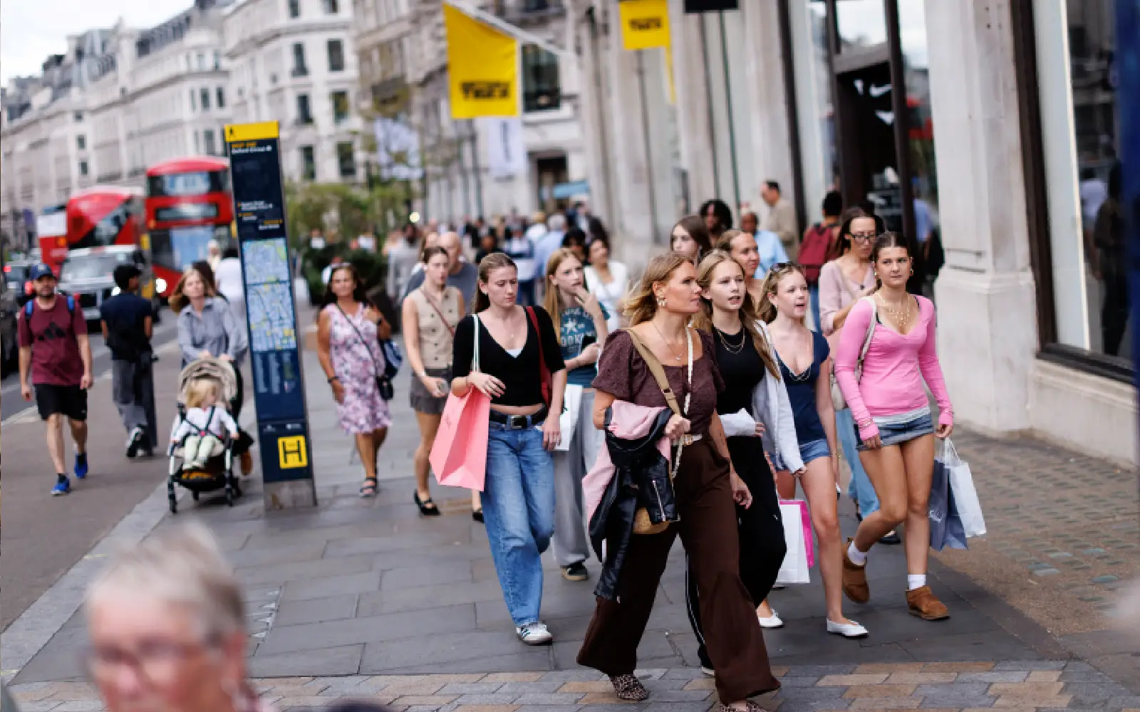 Buses out, shoppers in, London’s Oxford Street goes traffic-free