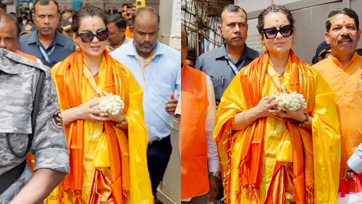 Kangana Ranaut Chants 'Ganpati Bappa Morya,' Poses For Paps At Siddhivinayak Temple In Mumbai—VIDEO