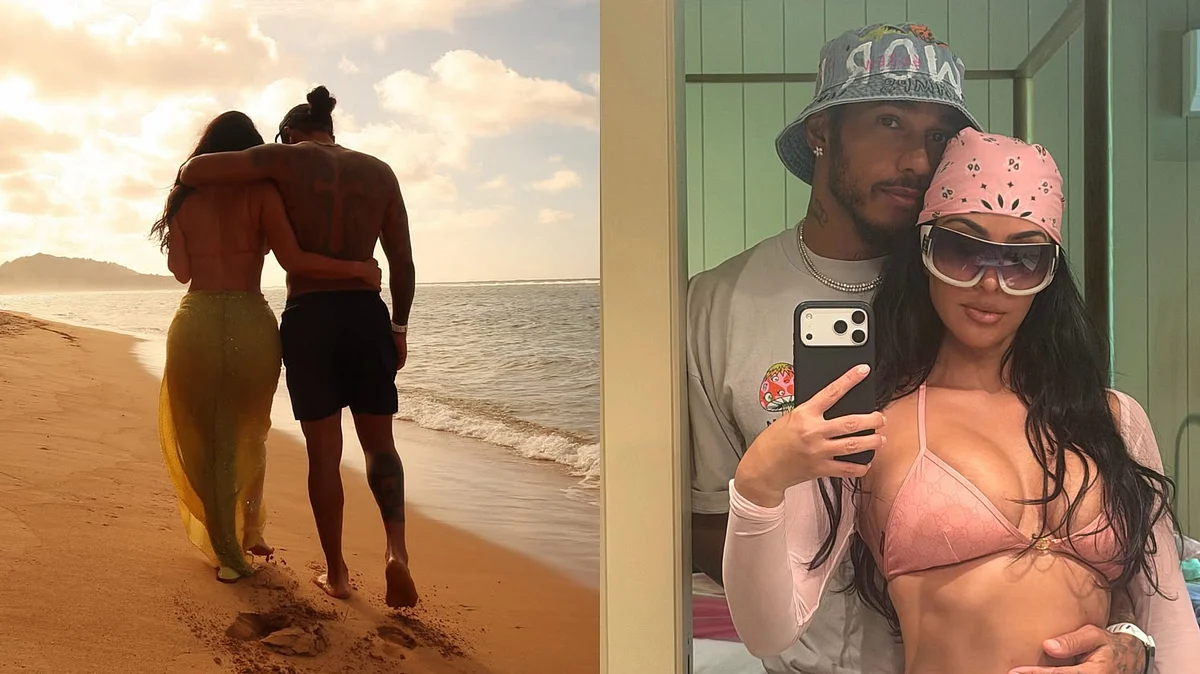Bikini-Clad Kim Kardashian Shares Tropical Holiday Photos With Boyfriend Lewis Hamilton & Family