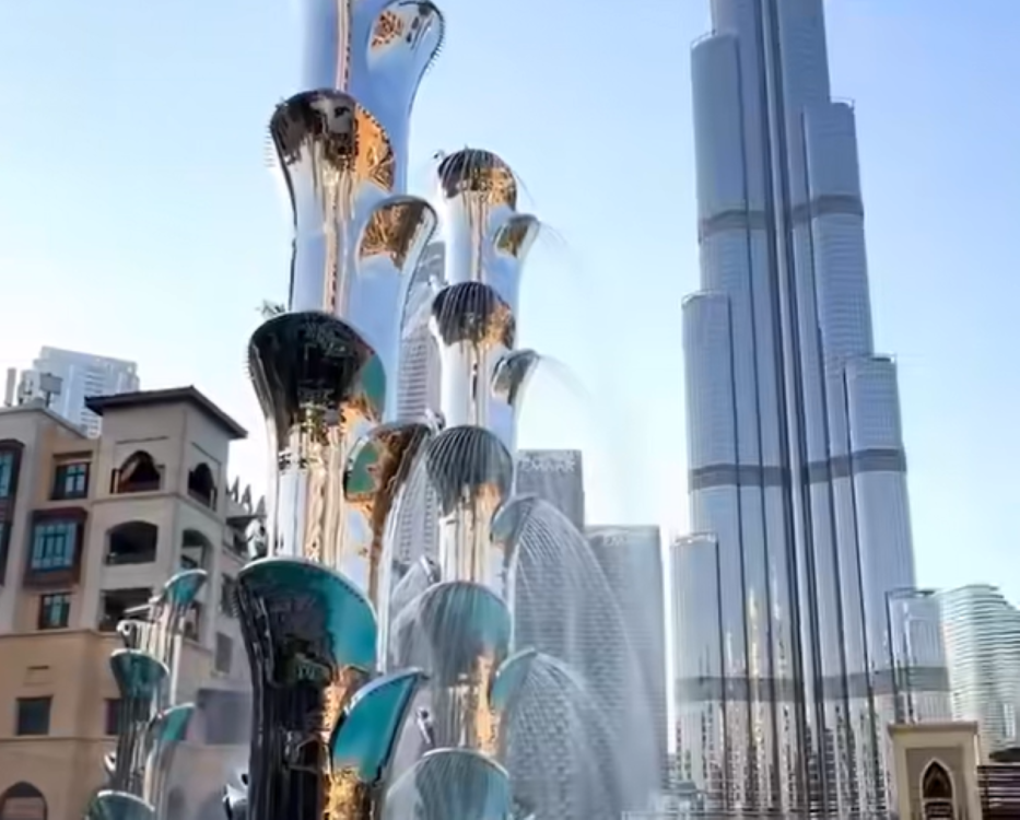 Dubai Fountain gets a new look as silver water features take shape