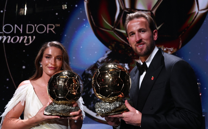 England forward Kane crowned Ballon d'Or winner, Putellas wins women's award