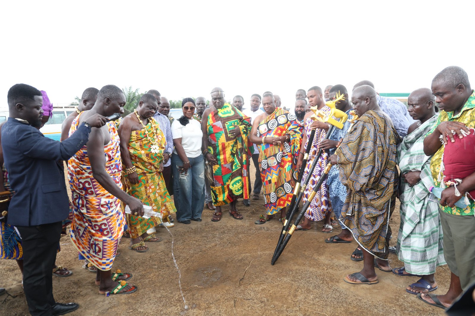 Dorcas Affo-Toffey cuts sod for coconut processing factory in Jomoro