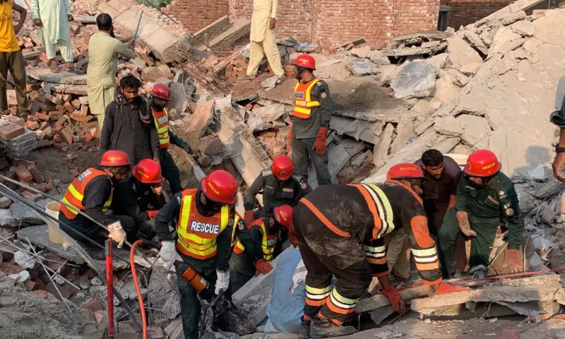 At least 1 killed, 6 injured as roof of under-construction building collapses in Multan