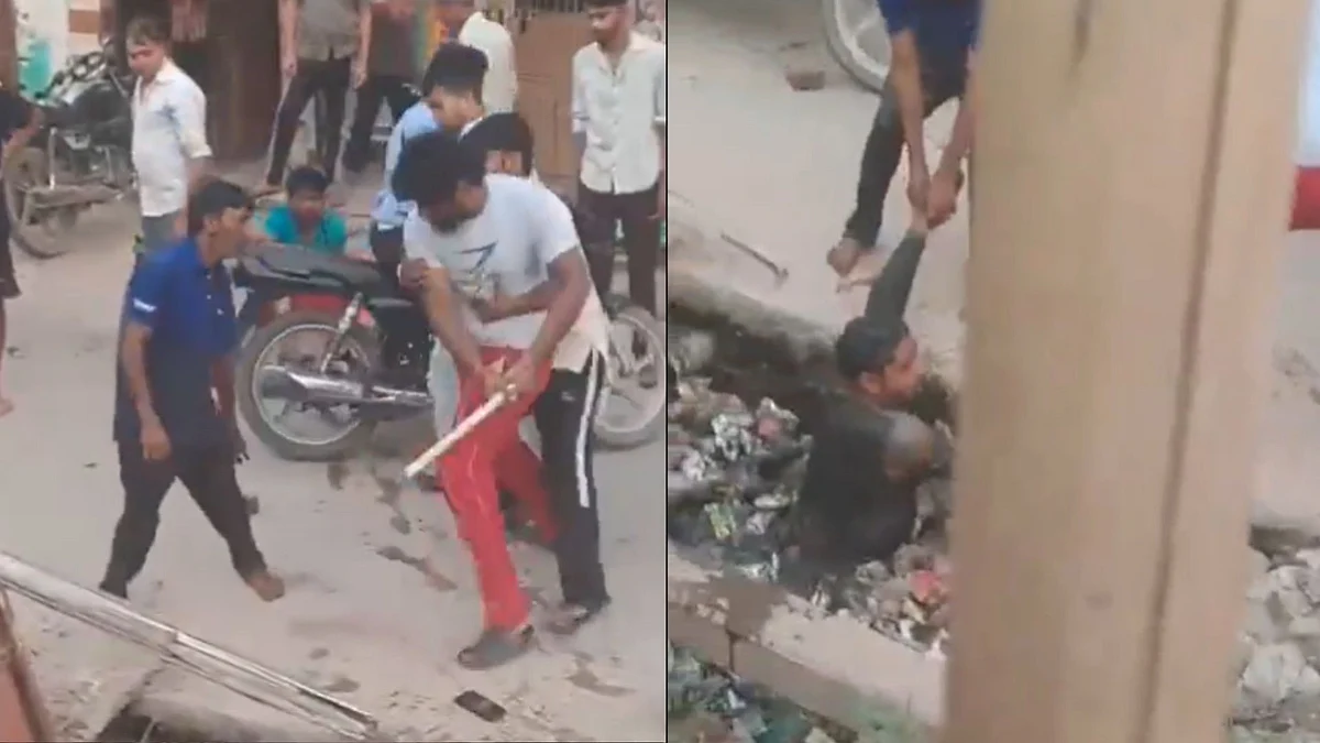 WATCH: Youth Thrashed, Pushed Into Drain By Alleged Goons In Ghaziabad, Video Goes Viral
