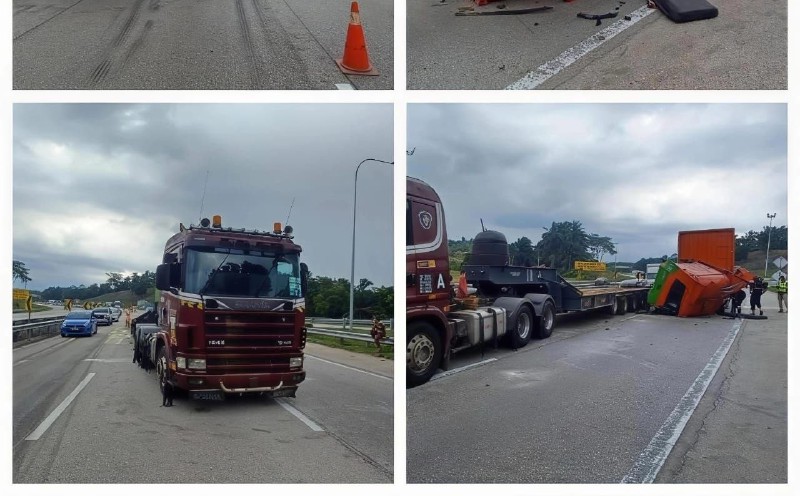 Lorry crash causes 8km traffic jam on North-South Expressway