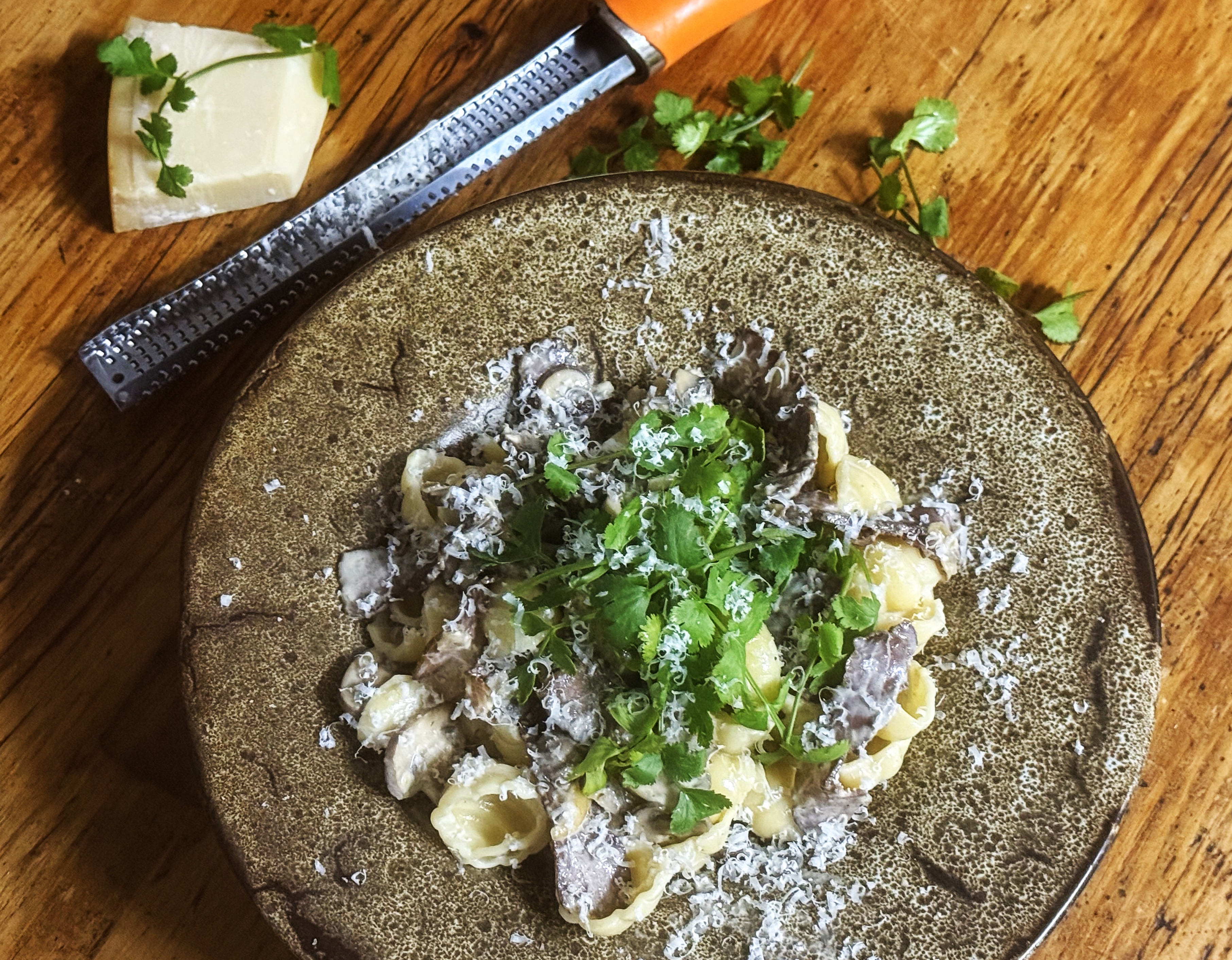 WHAT’S COOKING: Creamy biltong and mushroom pasta with coriander