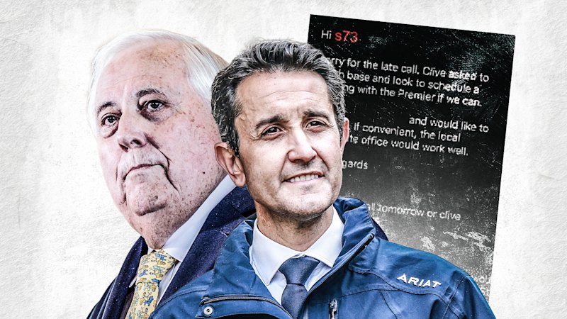 Palmer personally pushed premier on ‘matter of commercial significance’