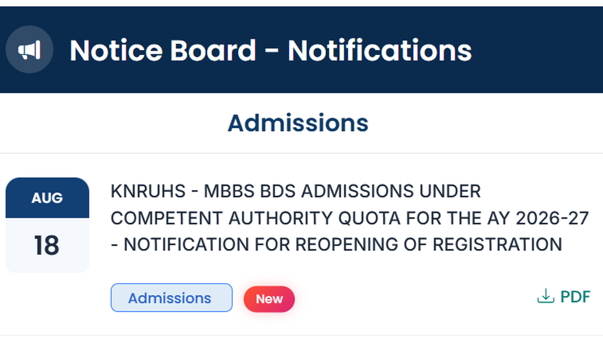 Telangana’s KNRUHS reopens MBBS, BDS online registration on August 18; open till August 20