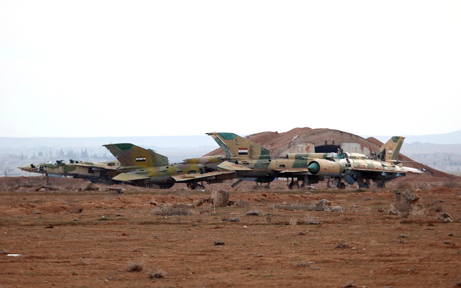 Strikes hit military airfield in northwest Syria