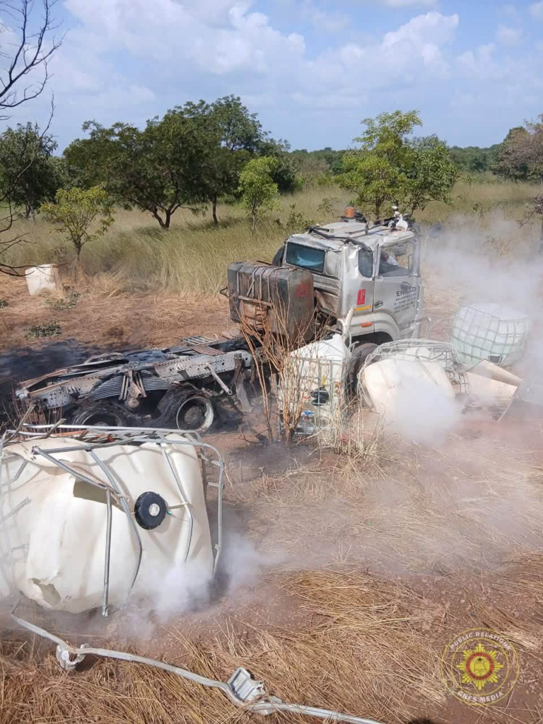 Driver suffers severe burns after hydrogen peroxide cargo catches fire in Nadowli-Kaleo