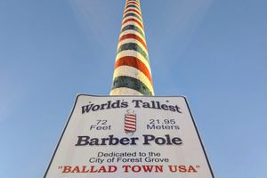 World’s Tallest Barber Pole in Forest Grove, Oregon