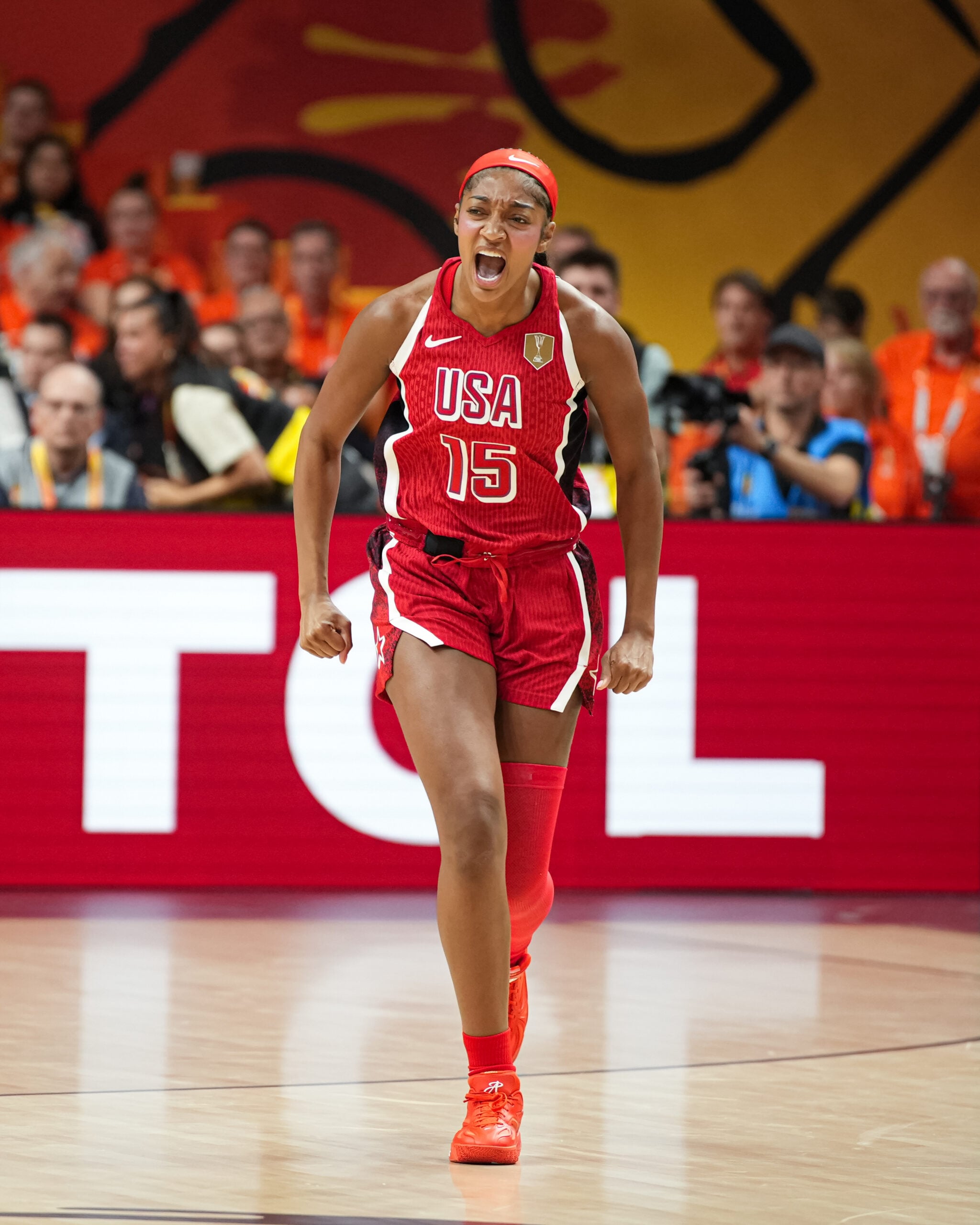 Angel Reese Celebrates With Usher After Helping Make WNBA Finals History