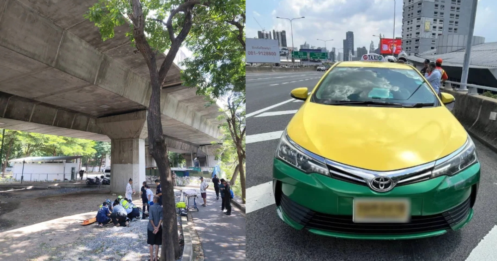 S'porean man, 30, gets out of Bangkok taxi and runs onto the road, falls off from expressway