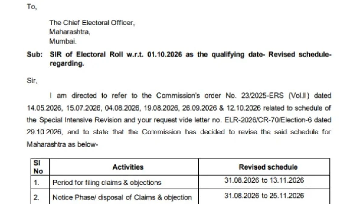 EC Extends SIR Deadline In Maharashtra & 4 Other States; Final Rolls On Nov 30, Delhi's On Dec 22
